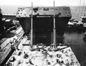 ABSD construction: Large structure being assembled in a dry dock