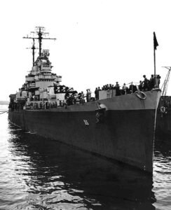 USS Missouri BB-63 battleship, a historical American warship.