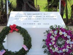 Memorial for Captain Elwood J. Euart, 103rd Field Artillery Battalion, USA, Oct 26, 1942