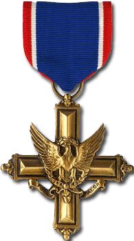 Medal of Honor awarded to Elwood J. Euart, featuring a cross with an eagle and ribbon.