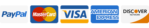 Accepted payment methods: PayPal, Mastercard, Visa, American Express, Discover