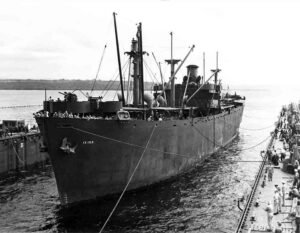 IX 103 ship docked at an ABSD, historical naval vessel.