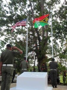 US and Vanuatu flags raised at a historical Euart ceremony