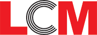 LCM logo with red L and M and a stylized black and white C