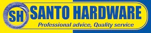 Santo Hardware logo with text "Professional advice, Quality service
