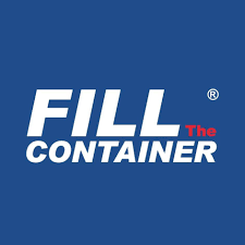 Fill The Container logo on a blue background
