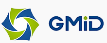 GMID logo with a hexagonal aperture design