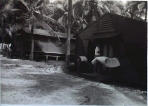 25th Infantry Division soldiers at barracks in the Pacific theater during WWII.