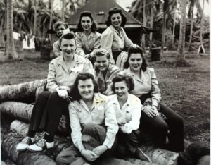 WWII WACs from the 25th Division pose for a photo in the Pacific.